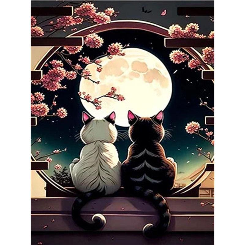 

DIY Алмазная картина Милый котенок Набор для вышивки крестом Мозаичное искусство Алмазная картина Полный круг/квадрат Алмазное украшение для дома Square 50x70cm