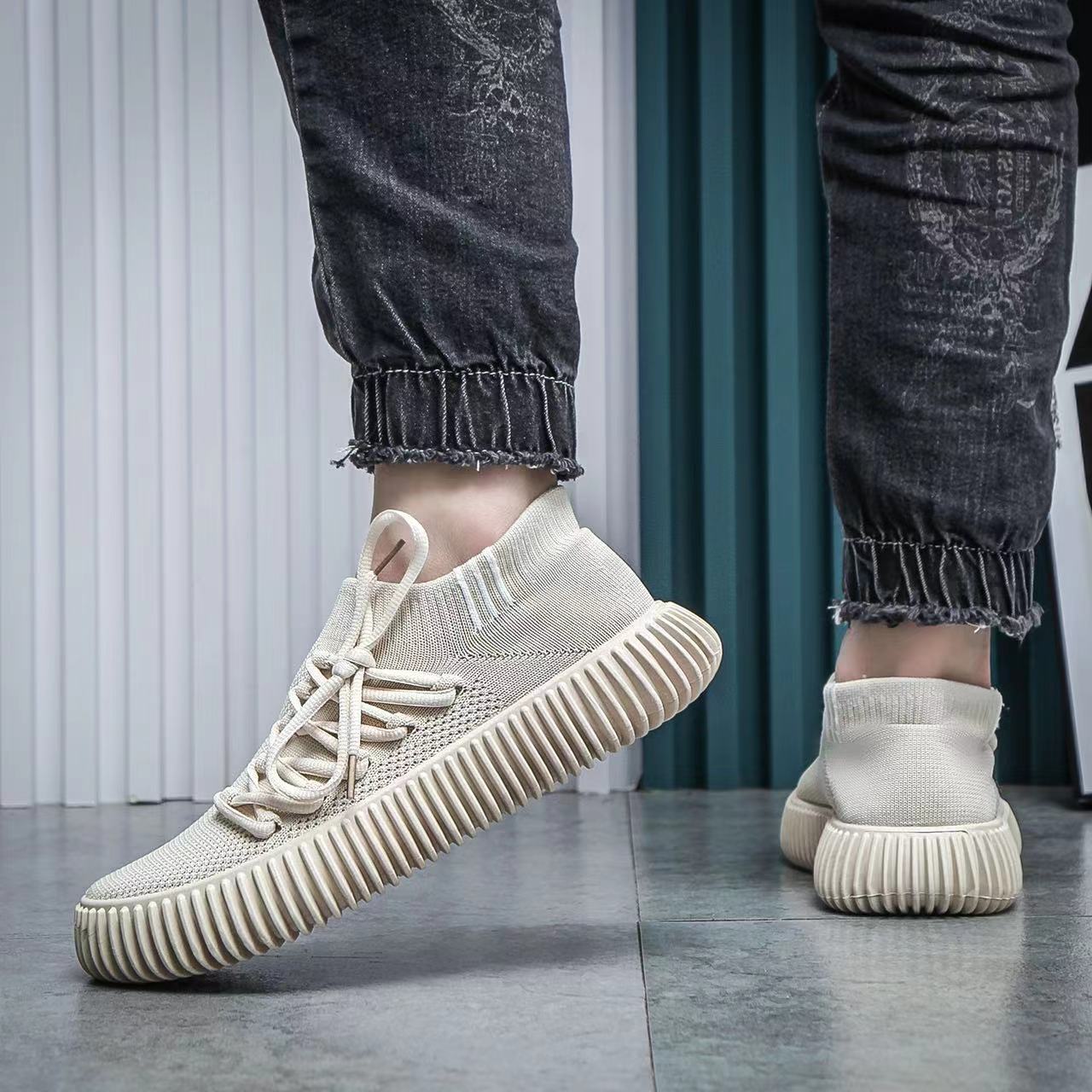 Мужские повседневные мокасины дышащие мужские спортивные туфли с толстой подошвой из сетки мужские кроссовки для бега на открытом воздухе Tenis Masculino Zapatillas Hombre 39 бежевый 6174₽