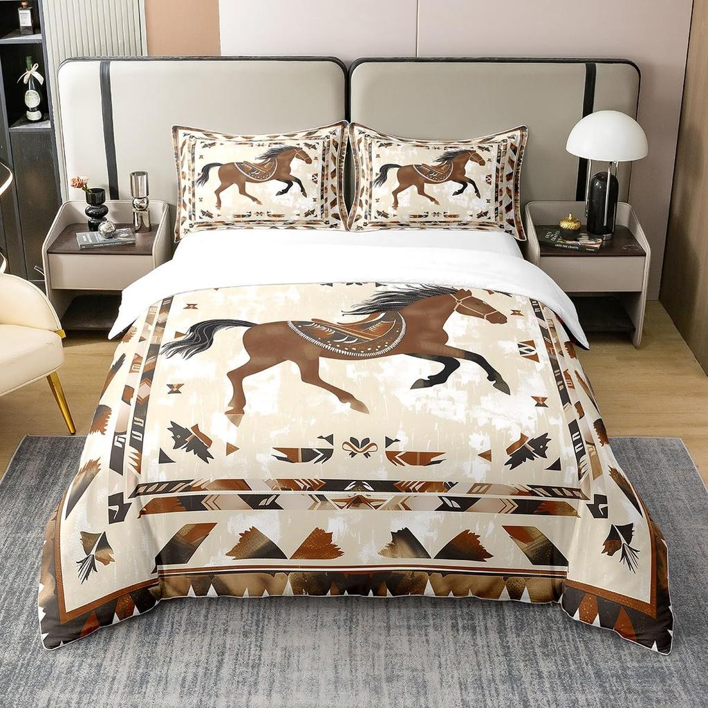 Horse Duvet Cover Sets For Kids Teens Comforter Covers Queen King Size Lightweight Down Room Decor 2 Pillowcases 1 Duvet Cover