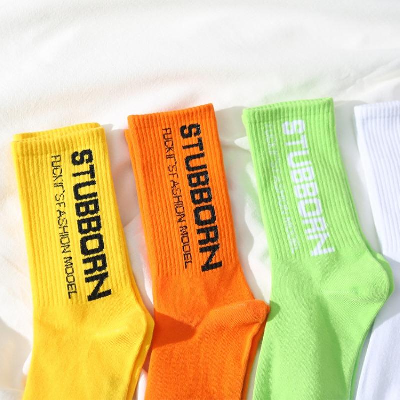 Men's Spring and Autumn Tide Sports Letter Skateboard Tube Socks