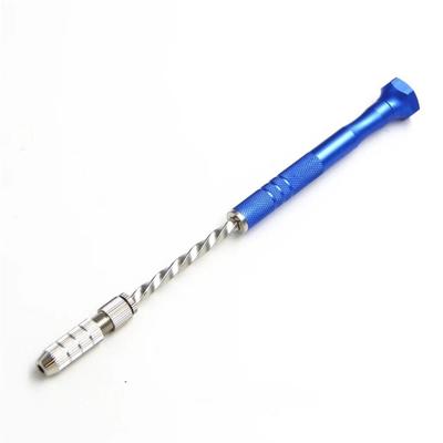 Taladro Manual Rotatorio Semi-automático Fiable Herramienta de Perforación Espiral Ámbar Pinza de Mano de Aleación de Aluminio Azul Tallado a Mano