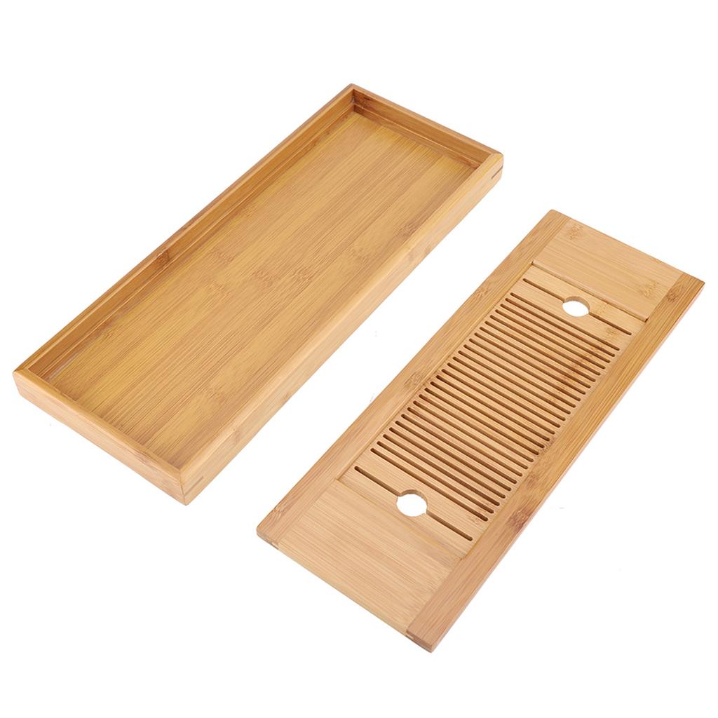 1 Peça Bandeja Mini de Bambu para Servir Chá Prato para Chá Gongfu Chinês para Mesa de Casa Escritório 38*15cm