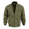 Autumn Suede Solid Color Men's Zipper Jacket Casual Retro Long Sleeved Cardigan Jacket Men's