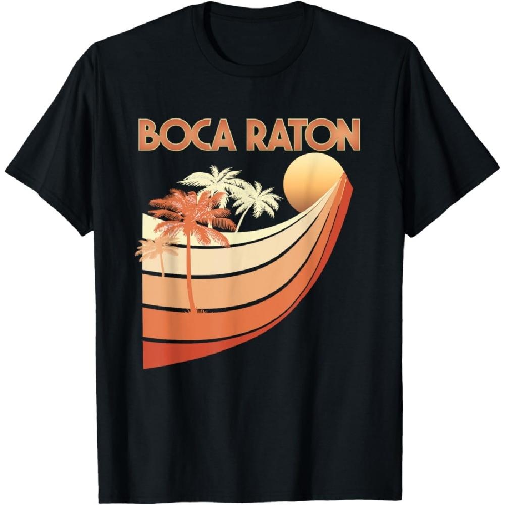 

Boca Raton Retro Graphics 80s Style Fashion Apparel T-Shirt XXXXXL чёрный