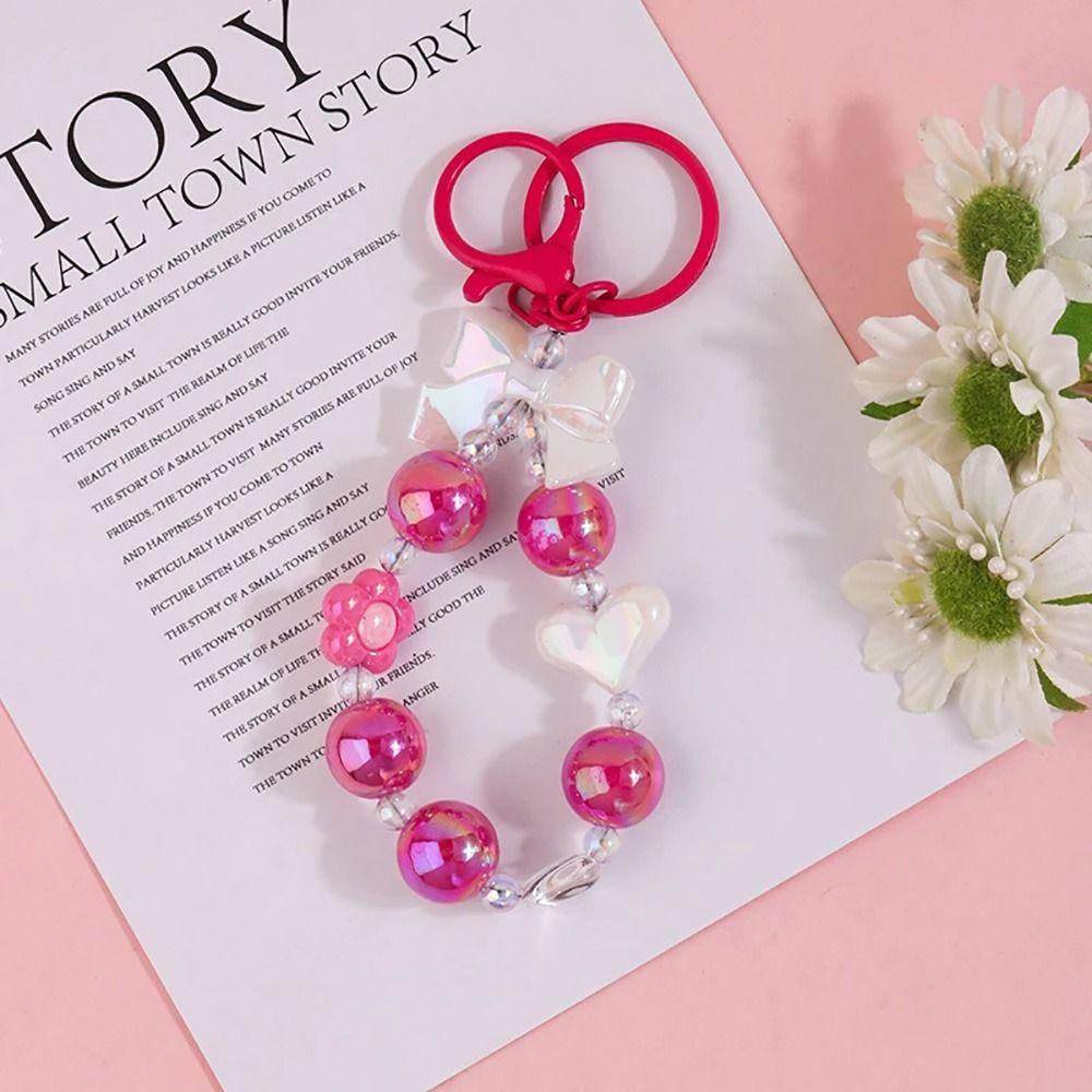 1Pcs Keychain Wristband Bag Pendant Bow Lucky Phone Lanyard Mobile Phone Chain  for Women/Lady/Girl