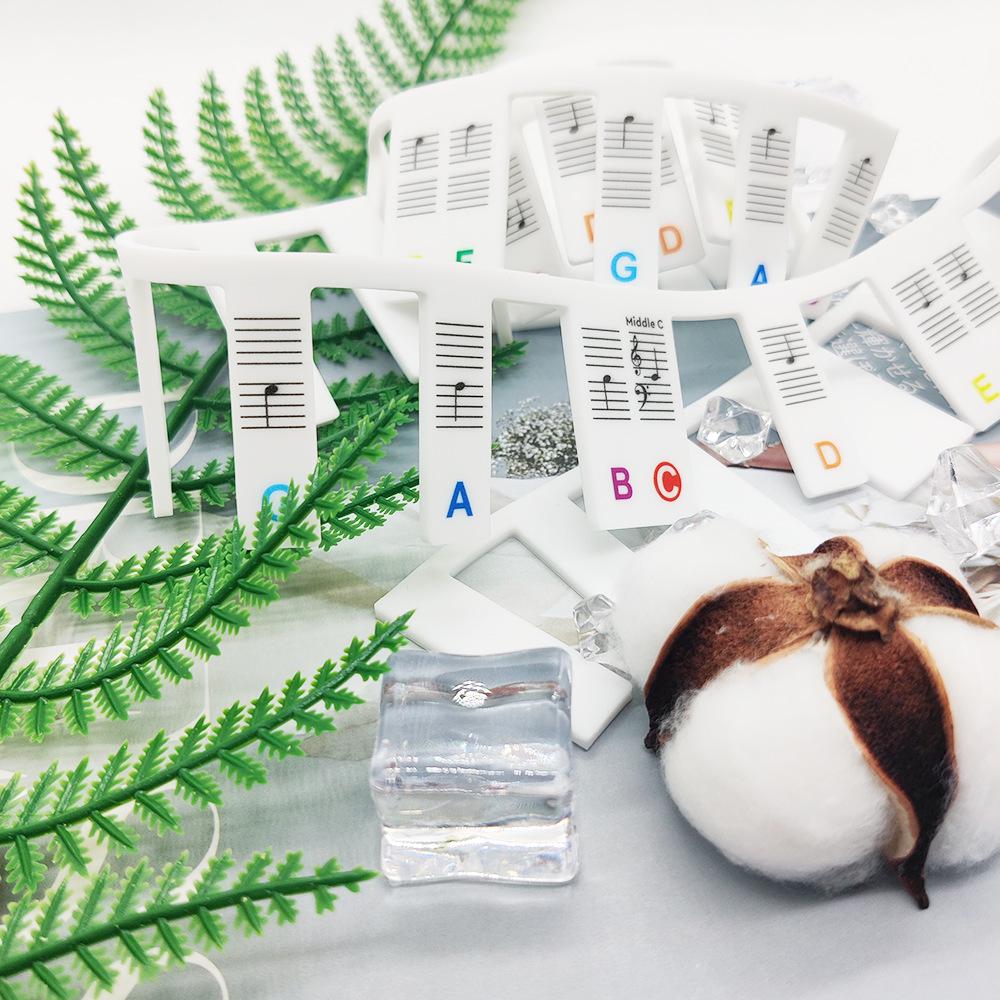 61-key Piano Keyboard Music Note Pad Mat Silica Gel Removable Piano Keyboard Note Labels Finger