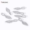 Trendy Rhodium Plated Leaf Pendant Bail Connector Clasps, Brass Glue-On Pendant Bails For DIY Fashion Jewelry Making Accessories