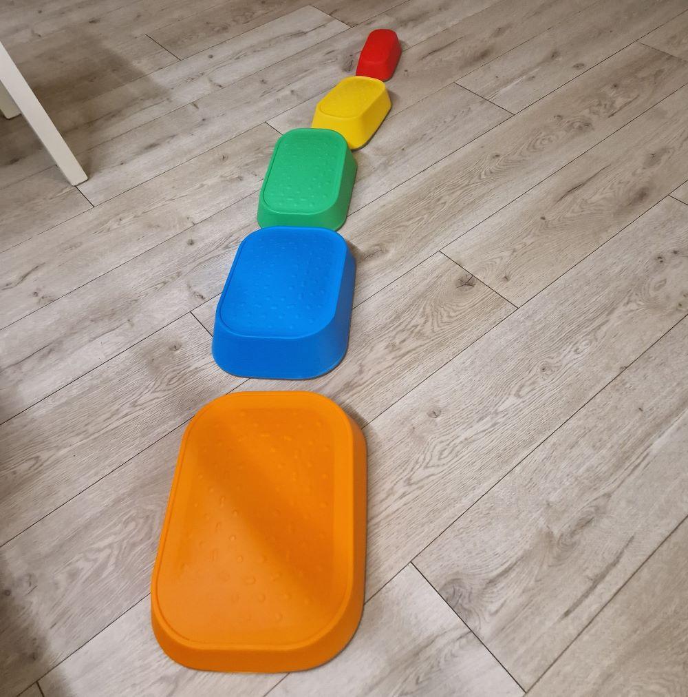 Sensory Path River Stones Children Balancing Stones Stepping Stones for Children Motor Skills and Coordination Colorful 6 Pcs