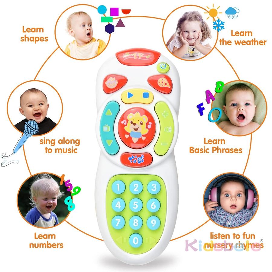 Brinquedo de Aprendizagem com Controle Remoto para Crianças Pequenas – Música, Luzes, Números, Formas, Sons do Tempo e Frases do ABC | Telefone de Educação Infantil para Bebês