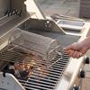 BBQ Rolling Basket Grill with Detachable Handle 360-degree Cage for 360 Degree Rotating Outdoor Camping Picnic Party Stainless Steel Mesh