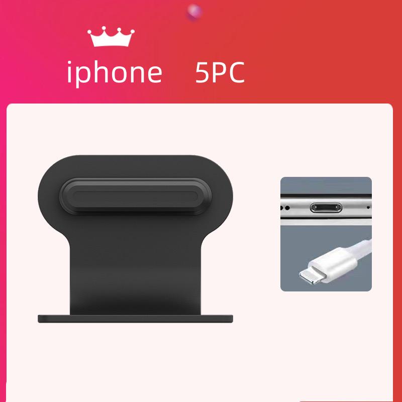 Universal Mobile Phone Charging Port Vacuum Cleaner Kit Anti Loss Dust Plug Tpye-c Xiaomi iOS Port Dust Plug 5pcs Hidden