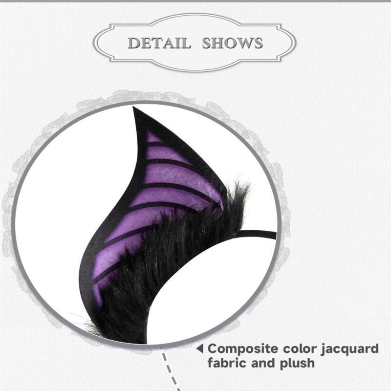 Furry Plush Bat Ear Headband For Adult Kids Cosplay Party Gathering Costume Accessories Hairhoop for Various Occasion