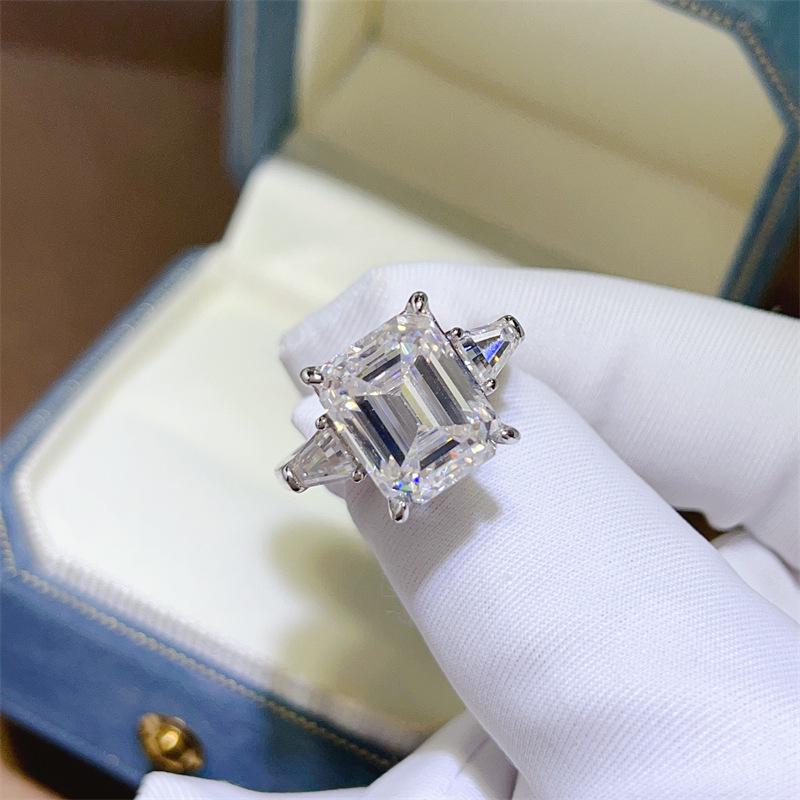 Women's Fashionable 5 Carat Fancy Cut Colored Moissanite Rings