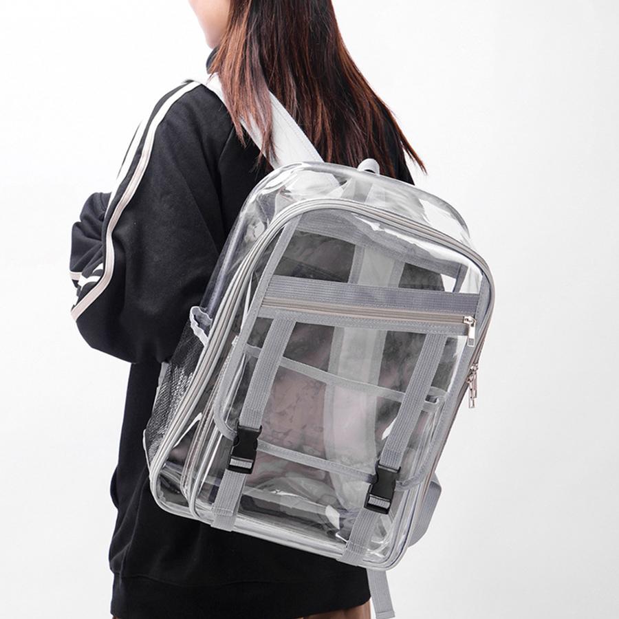 PVC Transparent Shoulder Bag Unisex Rucksack Simple Large Portable Backpacks Multifunctional Waterproof Male Female Knapsack Sac