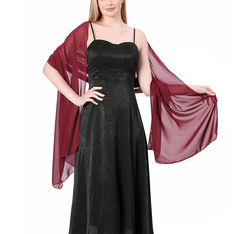 Eleganter Chiffon einfarbiger extra-langer Schal für Brautjungfern und Abendveranstaltungen