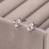 Sparkling zirconium quadrangle stud earrings are small, exquisite and simple, high-end exquisite niche design, personalized design, ear jewelry
