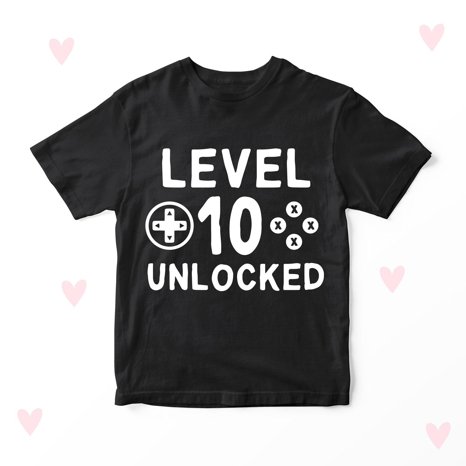 Level 10 Birthday T-shirt 10th Birthday Girl Boy Gifts Party Outfit 140