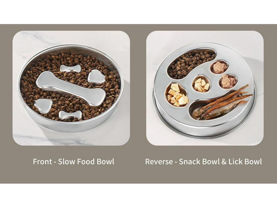 Stainless Steel Non-Slip Slow Feeder Bowl for Dogs and Cats