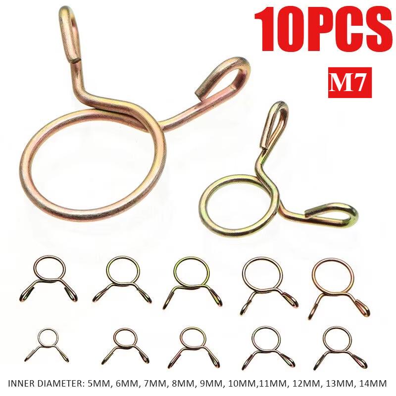 

10/30pcs petrol hose spring clamps 5~14mm Zinc Plated Pipe Clips Fuel Line Petrol Pipe Fuel Hose Clamp for Motorcycle Boats