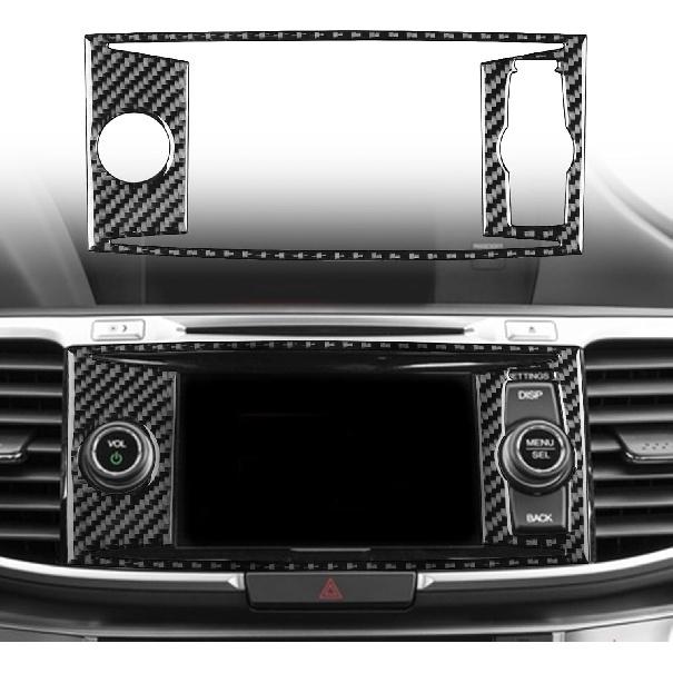 Carbon Fiber Decorative Stickers Car Central Control CD Radio Buttons Konb Media Panel Frame Car Interior Compatible with Honda Accord 2013 2014 2015