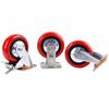 Hesdige Red Polyurethane PU Flat Cart Casters