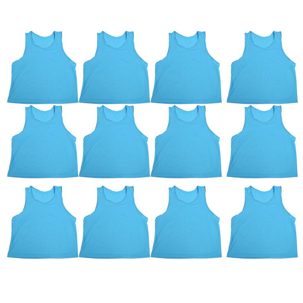 12pcs Kid Training Vest Breathable Mesh Team Practice Pinnies Free Size for Soccer Basketball Outdoor Sports