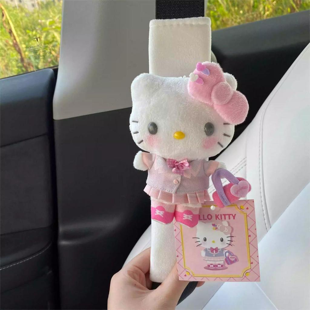 Car Seat Belt Shoulder Protector Car Interior Seat Belt Protector Plush Cute Cartoon Car Accessories Interior Pink