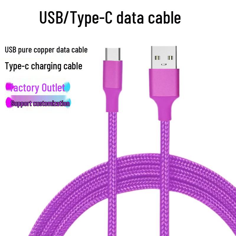 Fast Charging USB Type-C Cable for Android - 3A High Current, Aluminum Alloy, Data Transfer