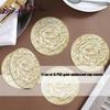 Set of 4 Durable PVC Drink Coasters Easy Cleaning Surfaces Unique Foils Accent Ideal for Homes Office Party Use
