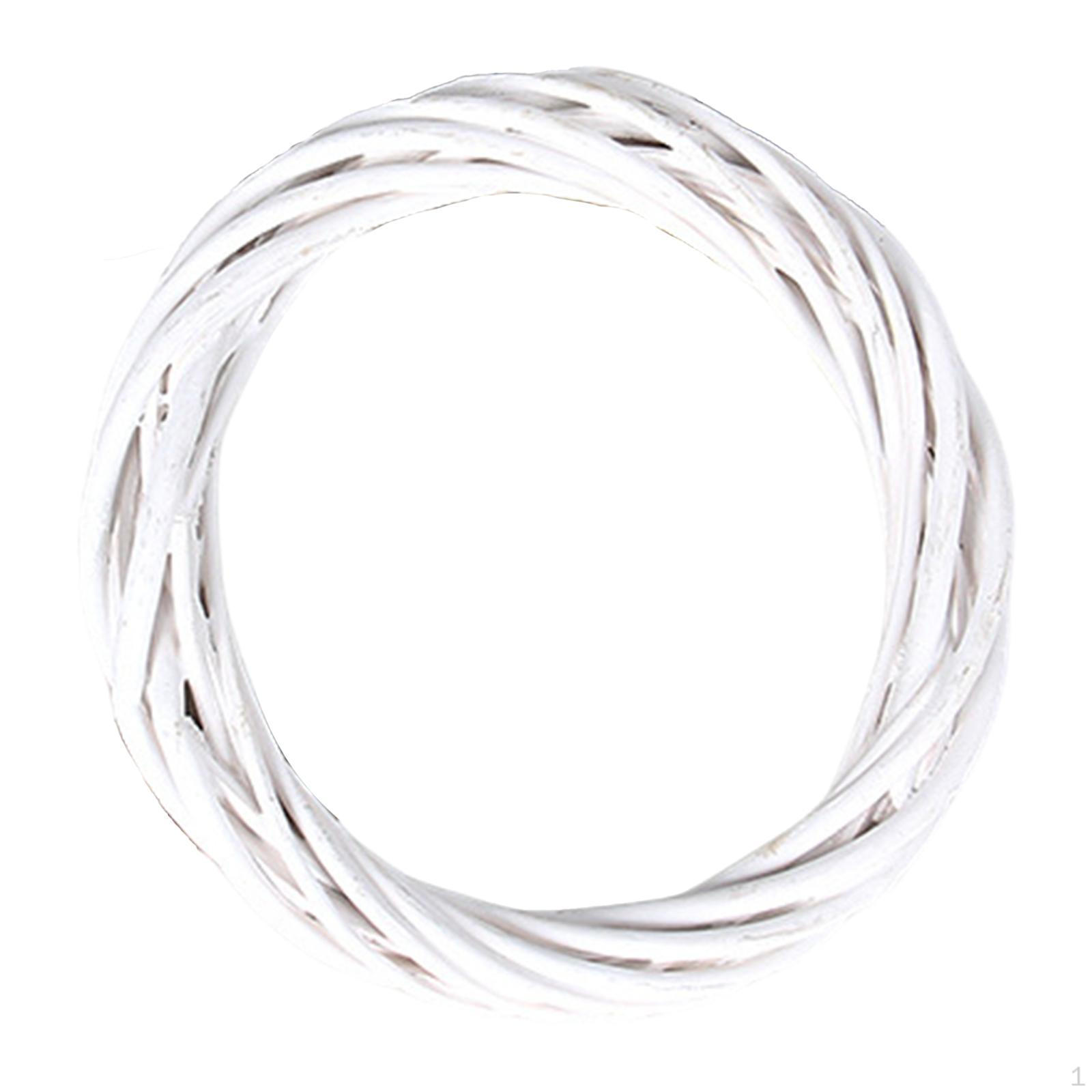 

6-дюймовый венок из ротанга для поделок, круглый подвесной декор для входа White