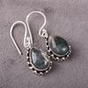 Natural Moss Agate Gemstone 925 Sterling Silver Jewelry Handmade Earrings 1.41" EE-97-33