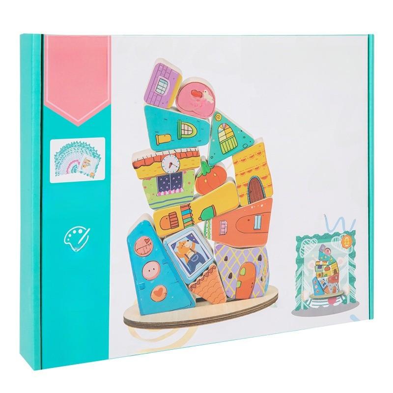 Wooden Balance Stacking Blocks For Kids Educational And Parent Child Fun
