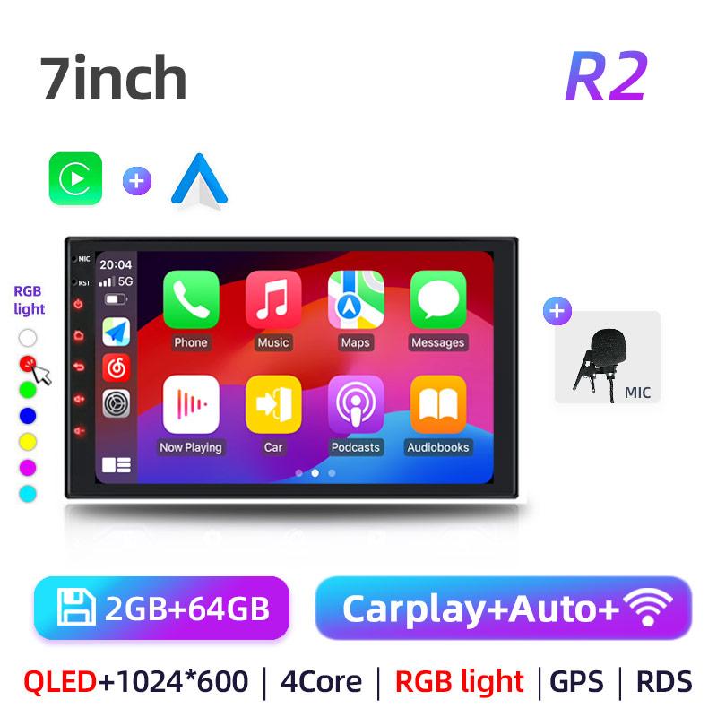 Car GPS Multimedia Radio Android 13 Carplay Android Auto 2DIN Universal, 7/9/10 Inch Video Player DSP RDS 2G 4G 64G
