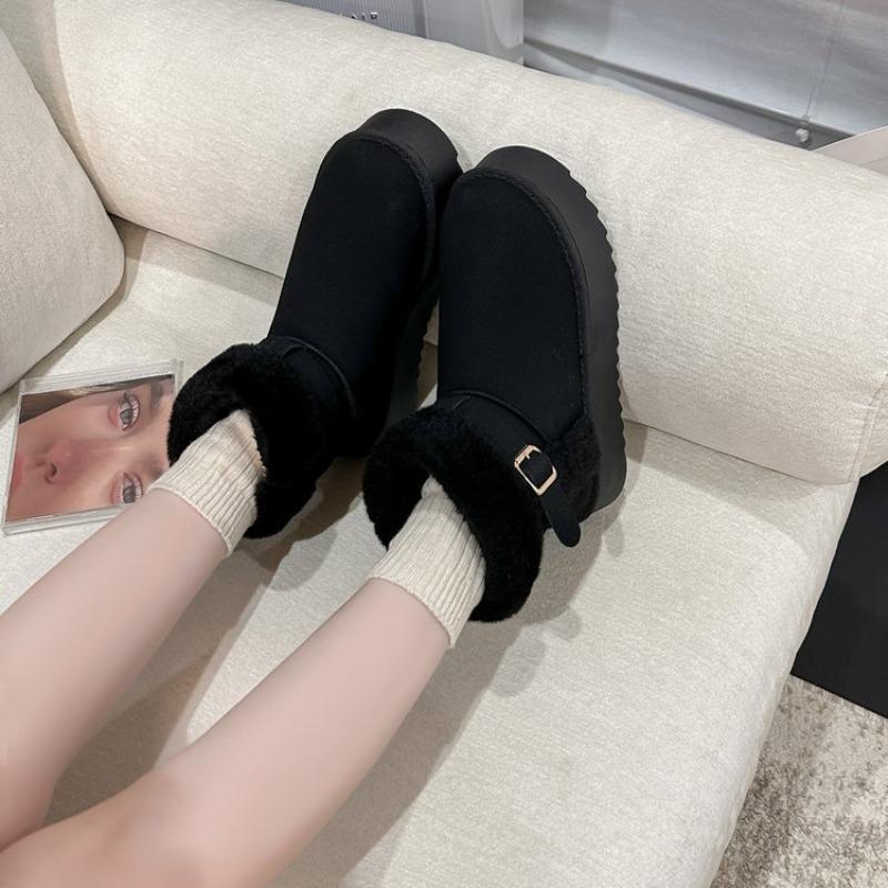 

Женские зимние ботинки, новые осенне-зимние бархатные теплые хлопковые туфли с сумкой, с закрытым носком, полусапоги с пухом 42 чёрный