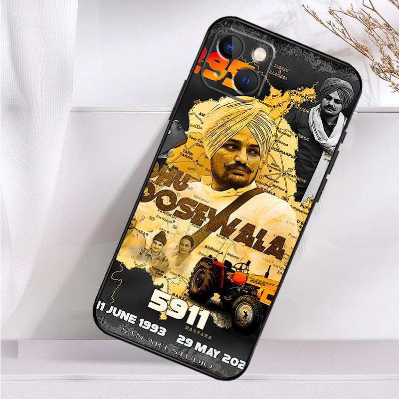 Indian Rapper Sidhu Moose Wala Phone Case For iPhone 16 15 14 13 12 11 Pro Max Mini X XR XS Max 7 8 Plus Back Cover