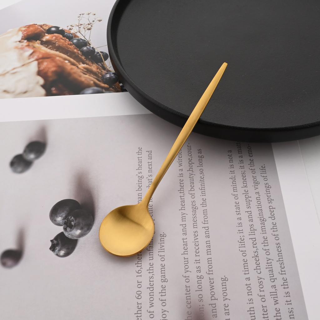 6/30Pcs Matte Gold Dinnerware Set Stainless Steel Dinner Knife Fork Spoon Cutlery Set Korean Kitchen Flatware Tableware Set