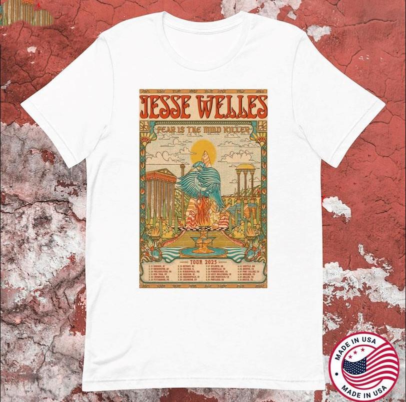 Jesse Welles Fear Is the Mind Killer Tour 2025 T-shirt size S-5XL Unisex T-Shirt L