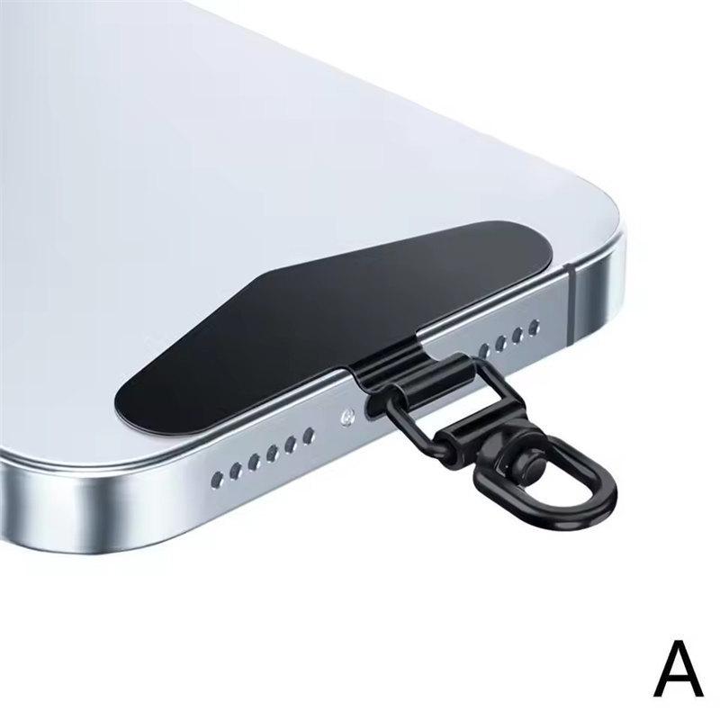 Upgrated 360 Rotatable Stainless Steel Phone Tether Tab Metal Patch Gasket Cellphone Lanyard Safety Connecter Piece New