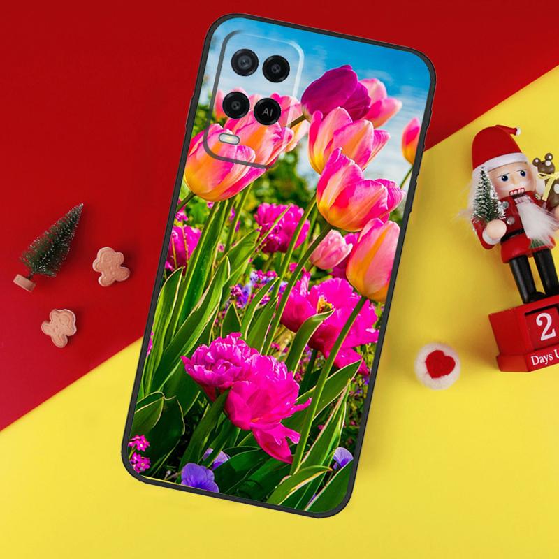 Tulip Flower Colorful Case For Oppo A5 A6 Pro A15 A57 A17 A54 A74 A94 A76 A16 A96 A40 A60 A80 A18 A38 A58 A78 A98