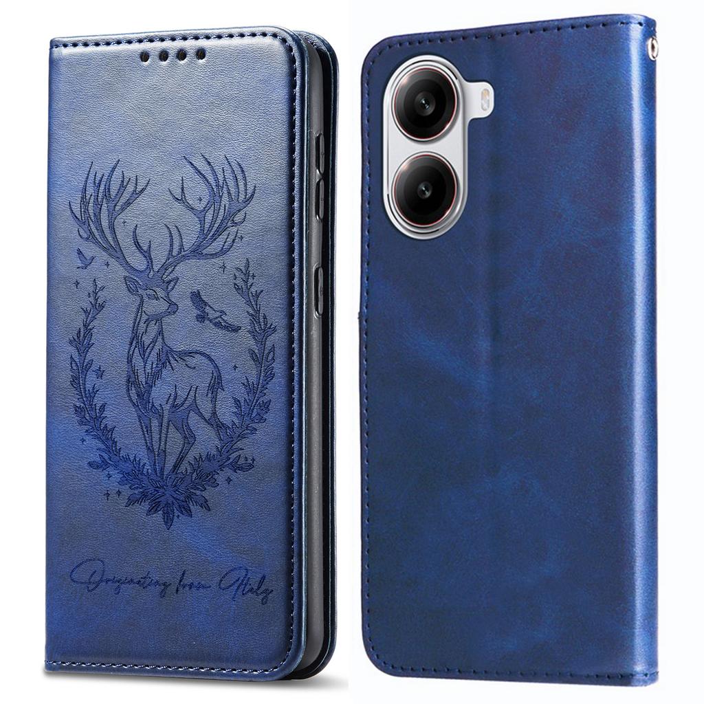 For Xiaomi Redmi Turbo 4 5G/Poco X7 Pro 5G Stand Case Lucky Deer Imprinted Magnetic Closure Leather Wallet Phone Cover