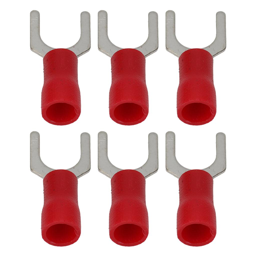 100Pcs Insulated Fork Terminals Copper PVC U Type Wire Connector Electrical Crimp Terminal 16‑14AWG
