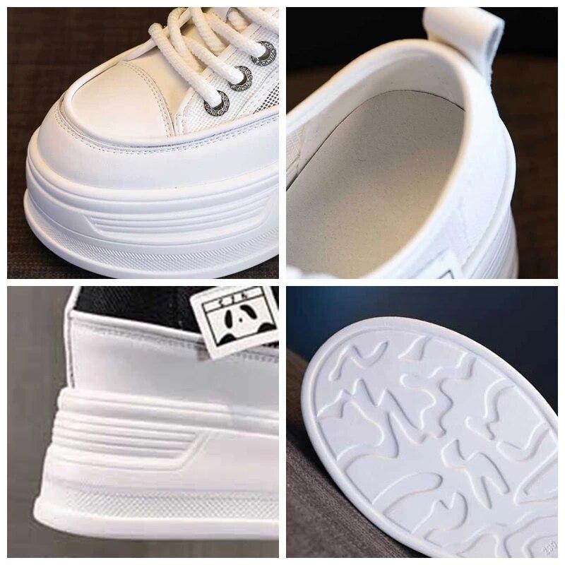 Fujin/8 см массивные кроссовки из натуральной кожи с воздушной сеткой — фото 3