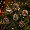 6PCS Christmas Wooden Ornaments DIY Kit Unfinished Diamond Painting Beads for Tree Hanging Holiday Home Craft Decor Supplies