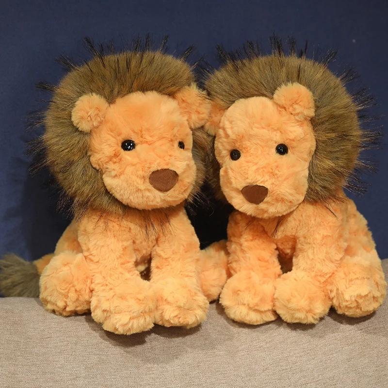23/35cm Grassland Animal King Lion Soft Toy Cute Furry Plush Male Lion Hug Pillow Lovely Boy Birthday Gift Christmas Present