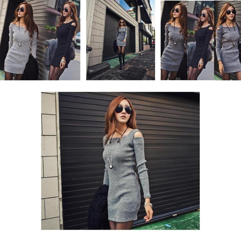 Premium Quality Femme Manches Longues Moulant Mini Robe Tricot For Autumn Winter Events