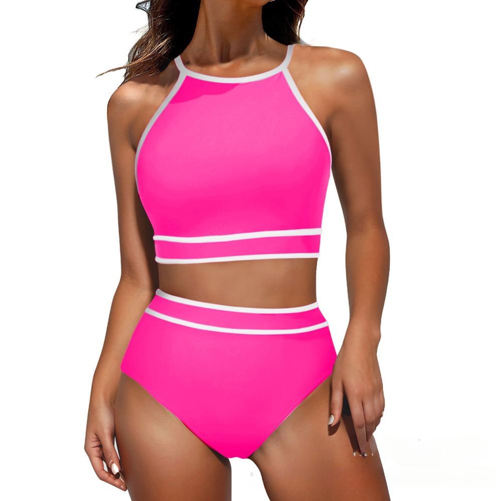 European and American Sexy Multi-color Swimwear Women's One-piece Swimsuit