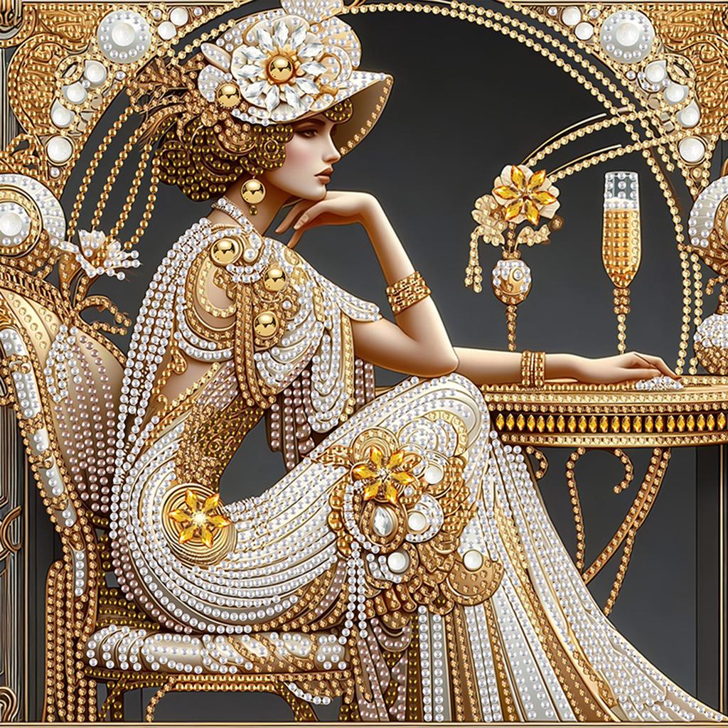 Beauty Special Shaped 5D DIY Partial Drill Diamonds Dots Gem Art Kits for Adults Home Wall Decor Diamond Dots Paintings 30x30cm
