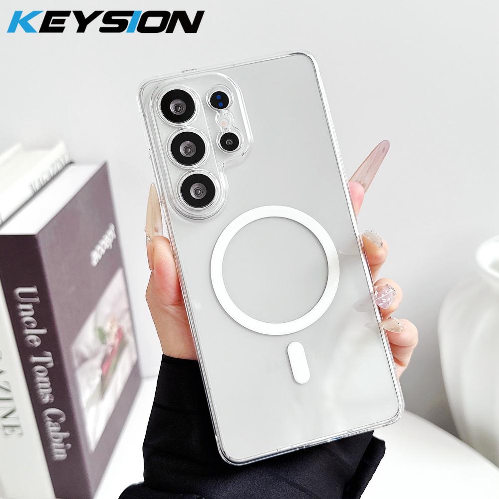 

KEYSION Ultra Thin Matte Transparent Phone Case for Samsung Galaxy S22 S23 S24 S25+ S26 Ultra 5G Hard PP Clear Magnetic Shockproof Cover for Galaxy S26