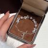 Starfall Rhinestone Bow & Heart Pearl Bracelet