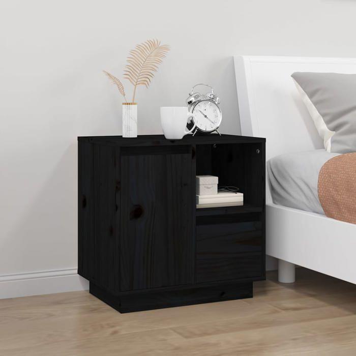 Maison Exclusive - Tables de chevet 2 pcs Noir 50x34x50 cm Bois de pin massif